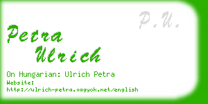 petra ulrich business card
